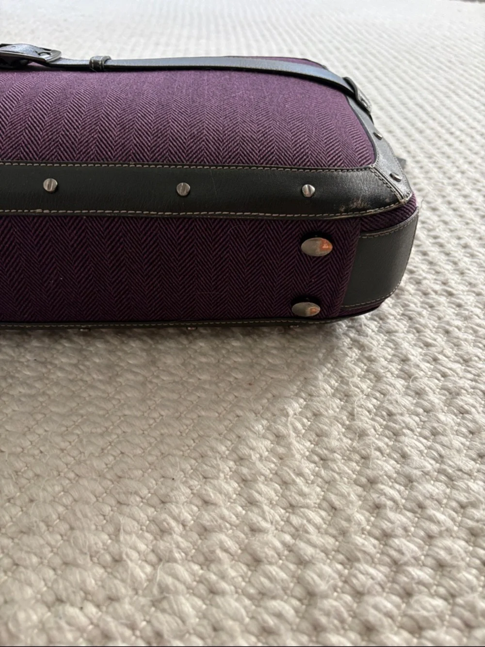 Samsonite Black Label Purple Men's Travel Briefcase with Black Leather Trim